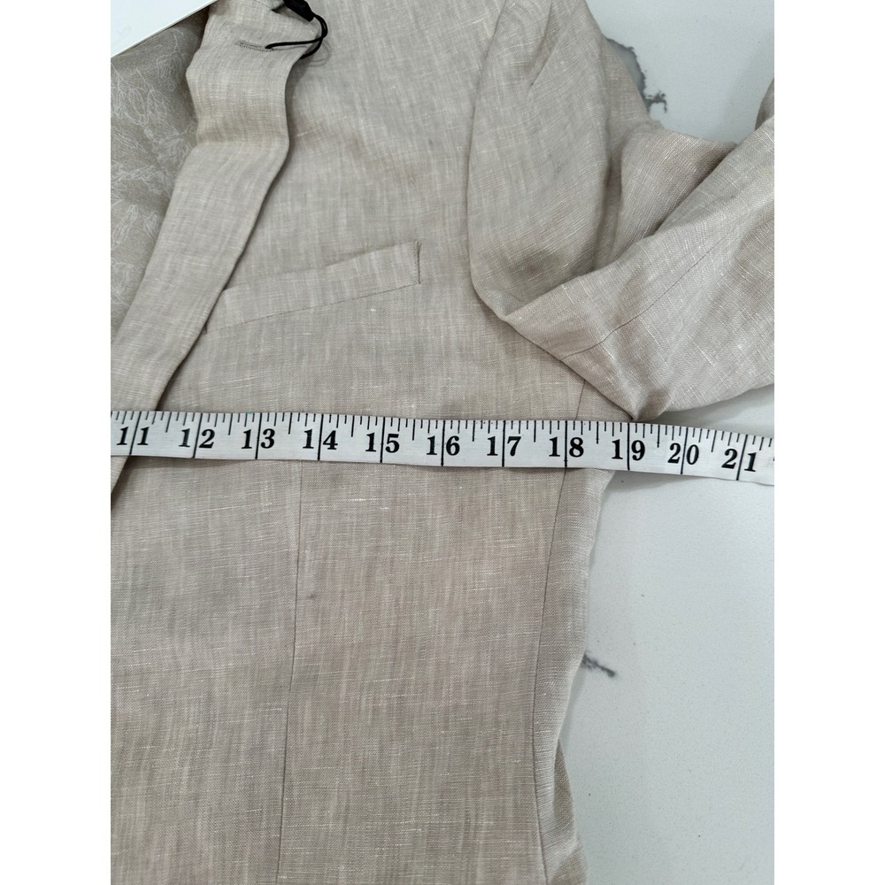 Bar III Mens Slim Fit Tan Linen Blend Blazer Jacket Size 36R - Picture 4 of 5